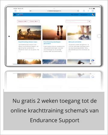 Nu gratis 2 weken toegang tot de online krachttraining schema’s van Endurance Support